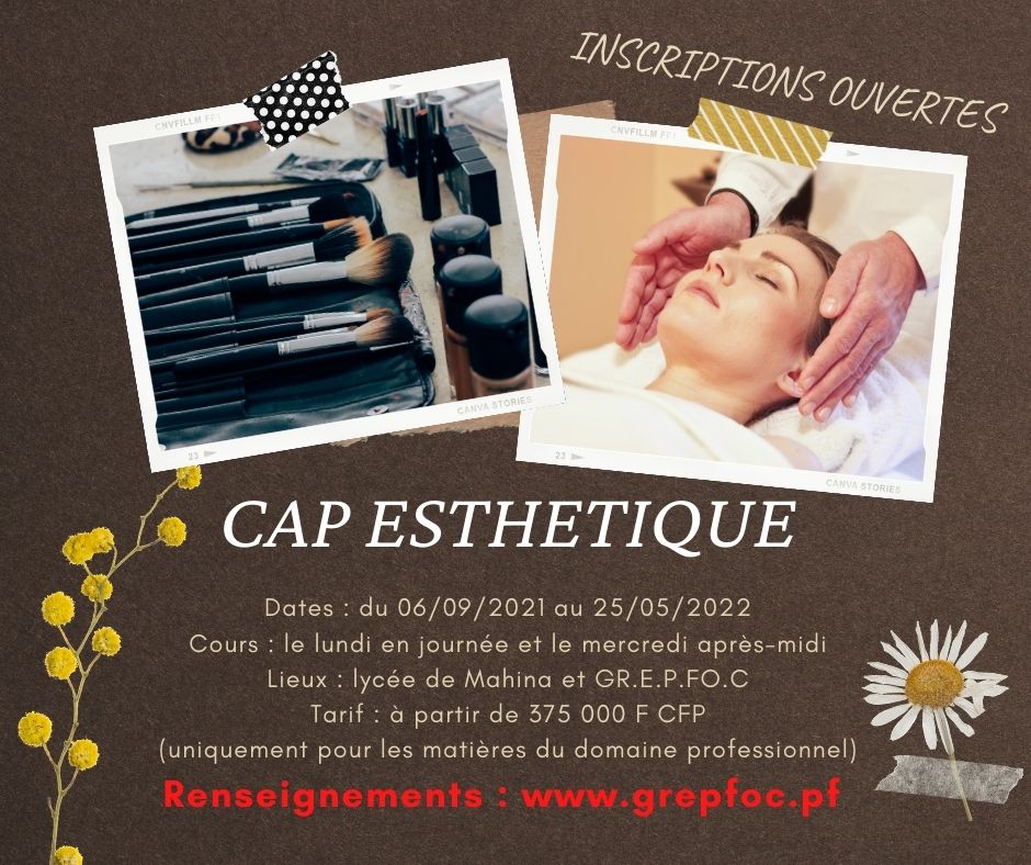 CAP ESTHETIQUE GRoupement des Etablissements de Polynésie pour la